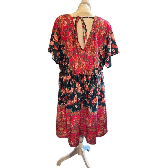 SHEIN Pink Dolman Sleeve V-Neck Sundress - Picture 3 of 4